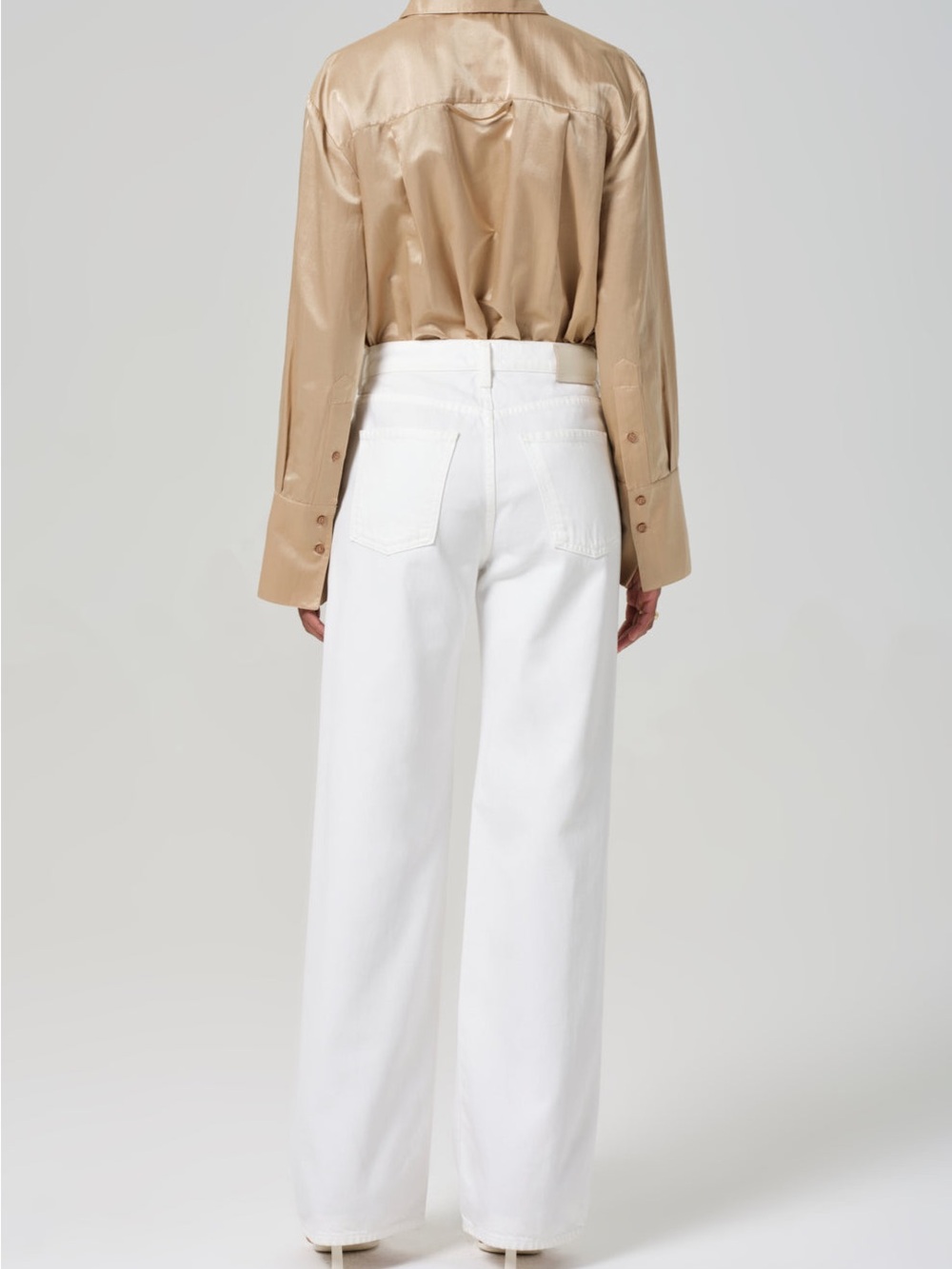 NWOT Citizens of Humanity Annina 30": Soft White Trouser Straight Leg Jeans - Picture 3 of 10
